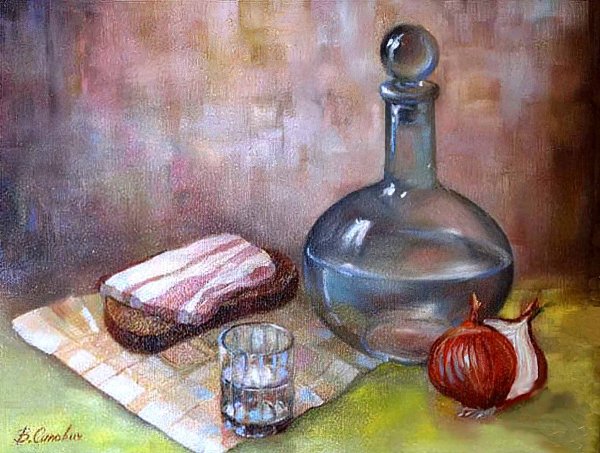 Натюрморт с самогоном живопись
