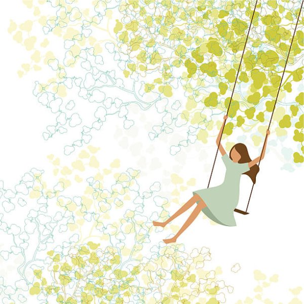 Девочка на качелях Графика