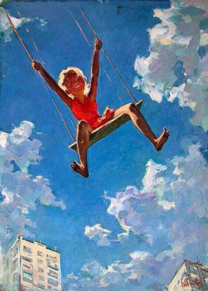 Качели в живописи