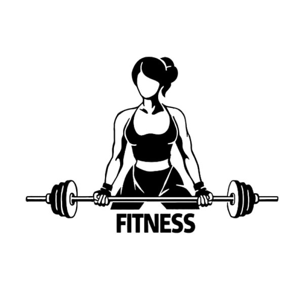 Девушка со штангой вектор