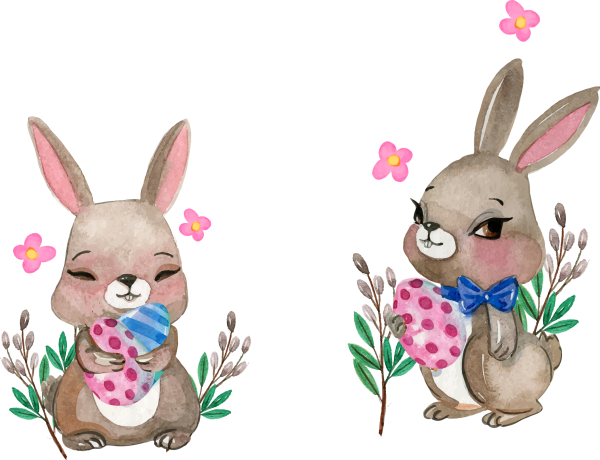 Пасхальный зайчик акварель