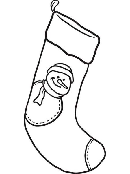 Новогодний носок для подарков рисунок