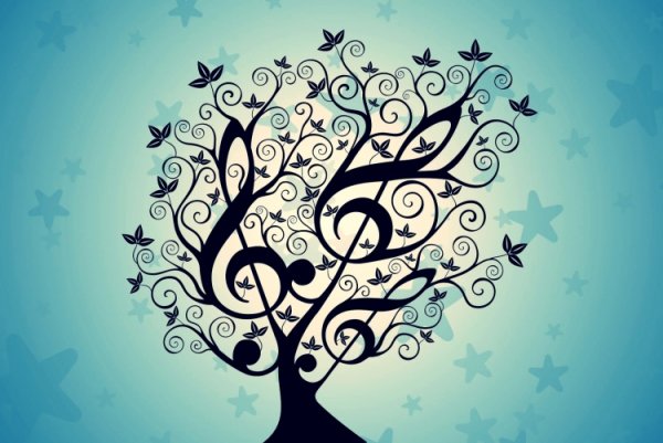 Дерево с нотами