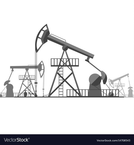 Нефтяная качалка черно белая