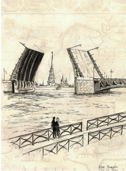 Санкт-Петербург рисунок карандашом