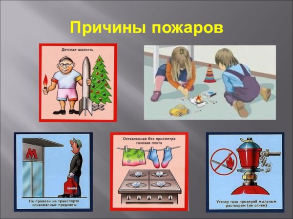 Причины возникновения пожара для детей