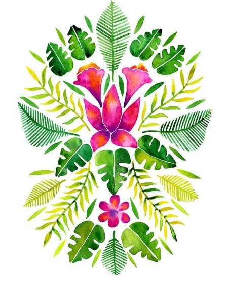 Тропические цветы стилизованные