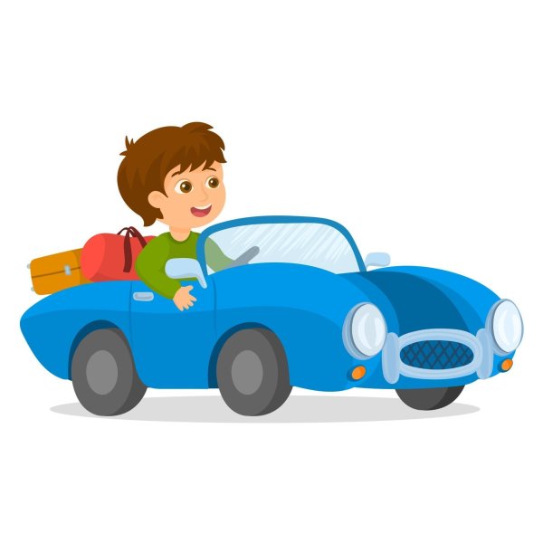 Машинка едет по дороге