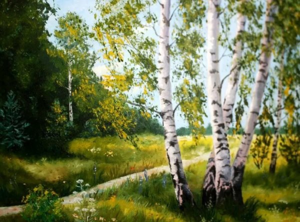 Алексей Либеров пейзаж Березки