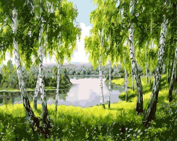 Пейзаж с березами