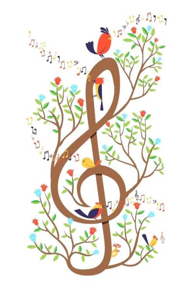 Скрипичный ключ в виде дерева