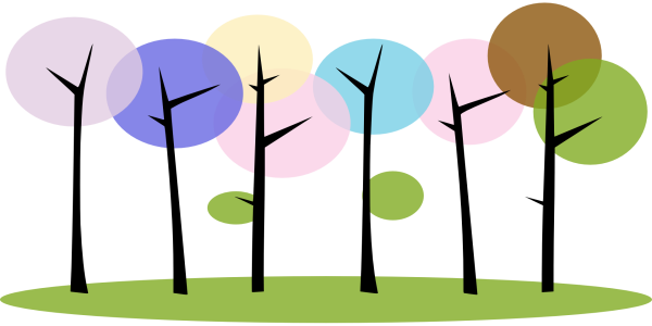 Поникшие деревья вектор