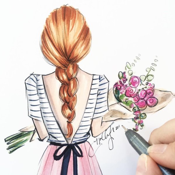 Рисунки для срисовки девушки