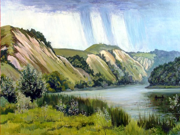 Река Кубань картина Олейник