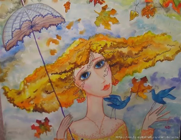 Портрет осени детские рисунки