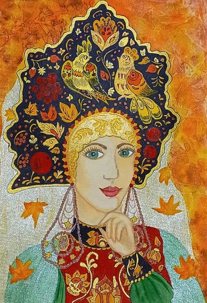 Поделка девушка осень из листьев