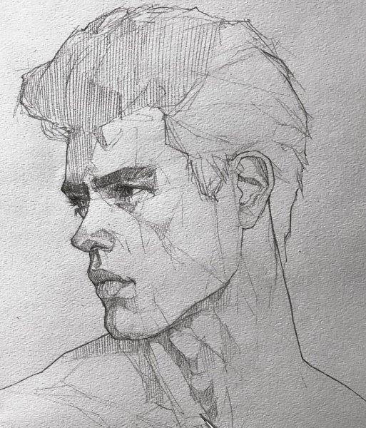 Лицо человека карандашом