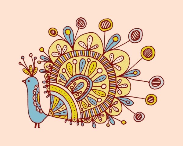 Орнаментальная композиция сказочные птицы