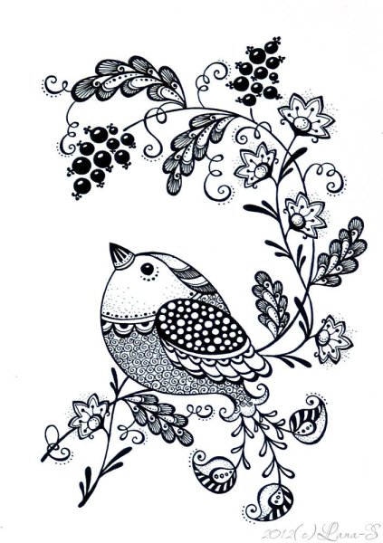Орнамент птицы