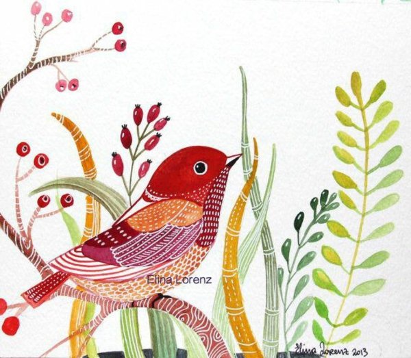 Птички в декоративном стиле