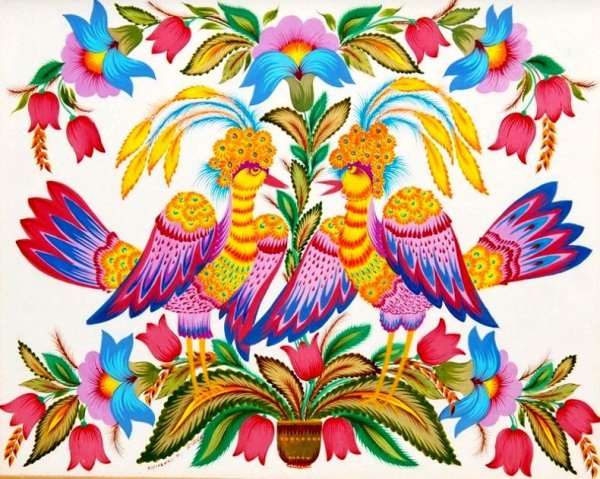 Птица в Петриковской росписи