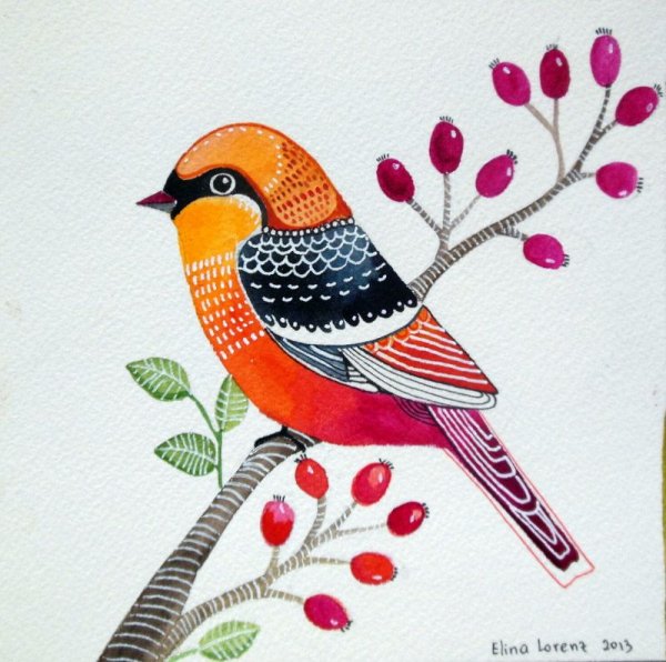 Декоративное рисование птиц