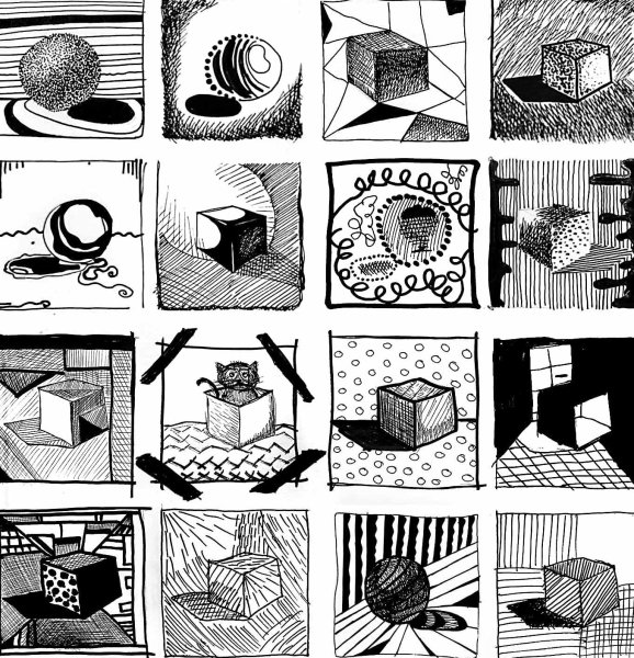 Композиция из линий и пятен