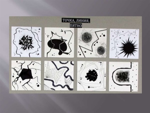 Точка линия пятно в композиции