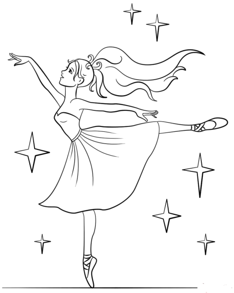 Раскраска Барби принцесса балерина