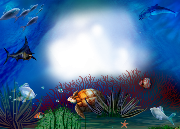 Рамка на тему подводный мир