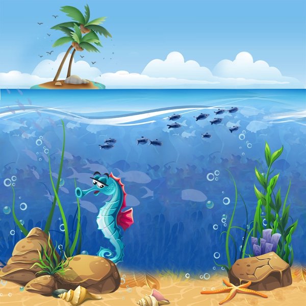 Морское дно мультяшное