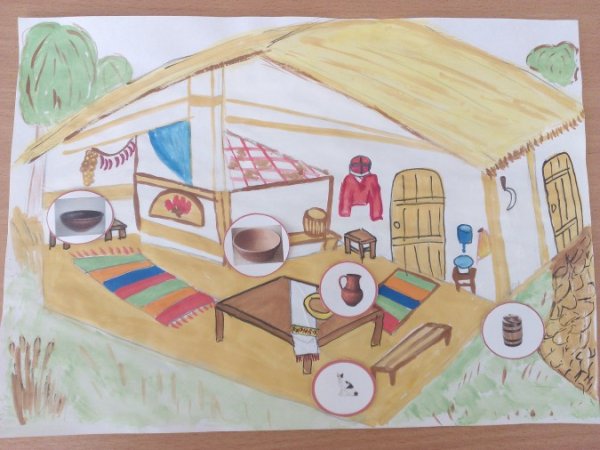 Рисование Кубанская хата