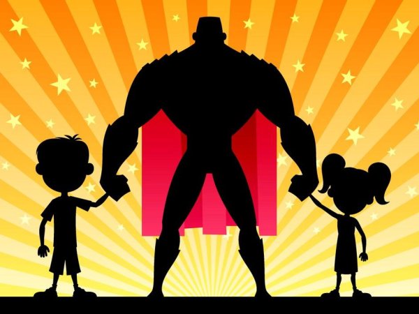 Папа и сын Супергерои