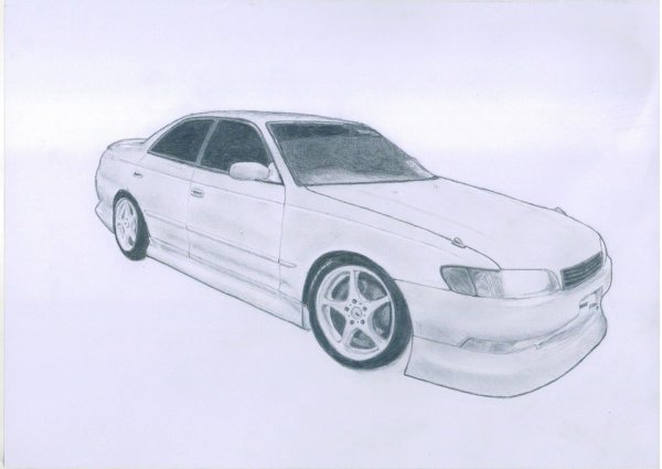 Рисунок Тойота Марк 2 90 сзади