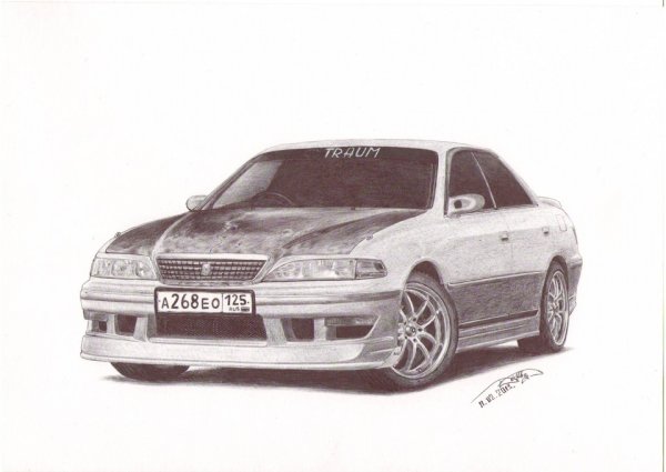 Тойота Марк 2 сзади рисунок