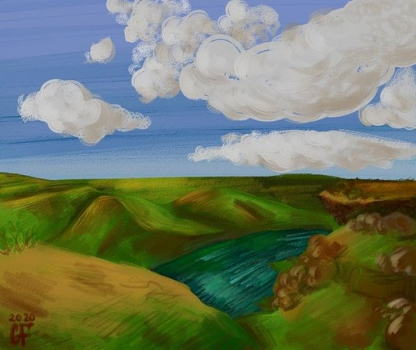 Степь рисунок