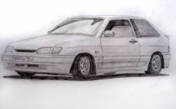 ВАЗ 2114 карандашом
