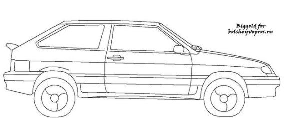 Рисунок ВАЗ 2115 карандашом сбоку