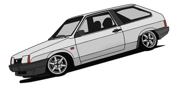 ВАЗ 2108 нарисовать сбоку