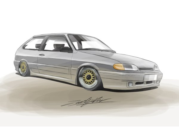 ВАЗ 2113 В мультяшном стиле