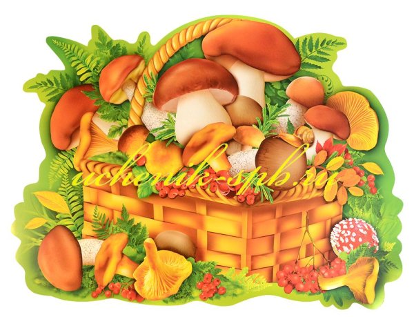 Корзинка с грибами рисунок