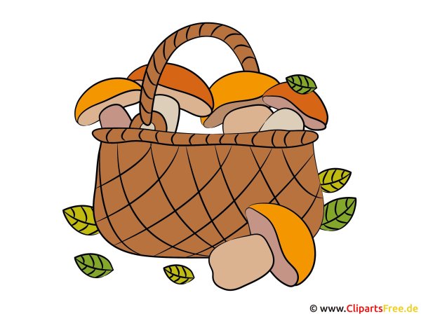 Дети грибы корзина вектор