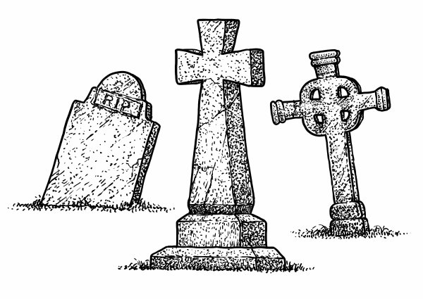 Могильный крест нарисованный