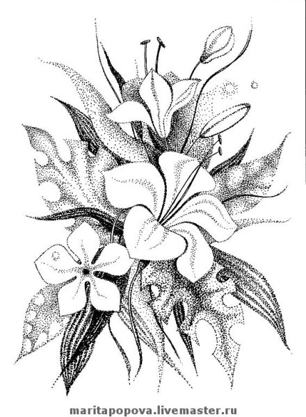 Эскиз цветочной композиции
