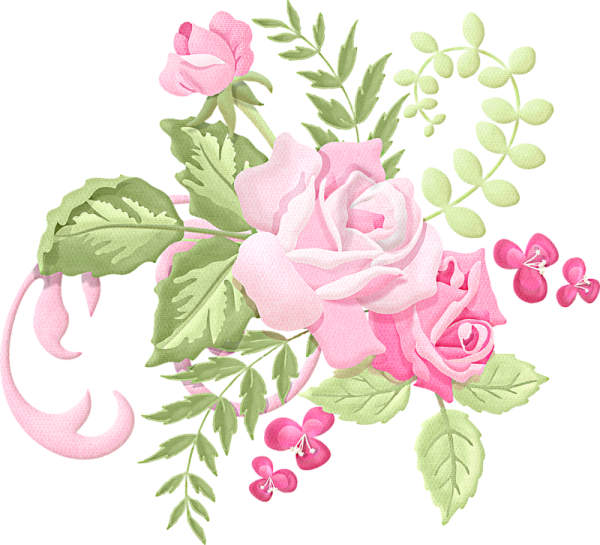 Розовый скрап цветочки