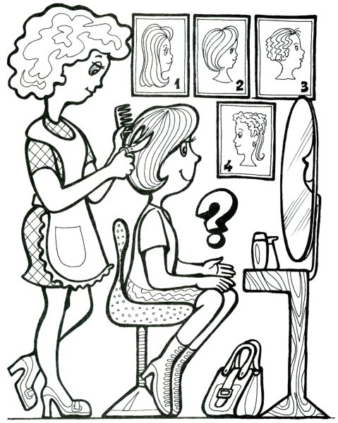 Рисунок парикмахера легкий