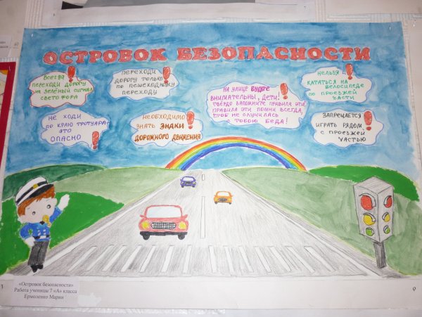 Детские плакаты по правилам дорожного движения
