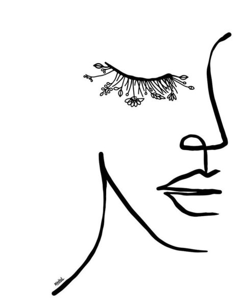 Силуэт лица одной линией