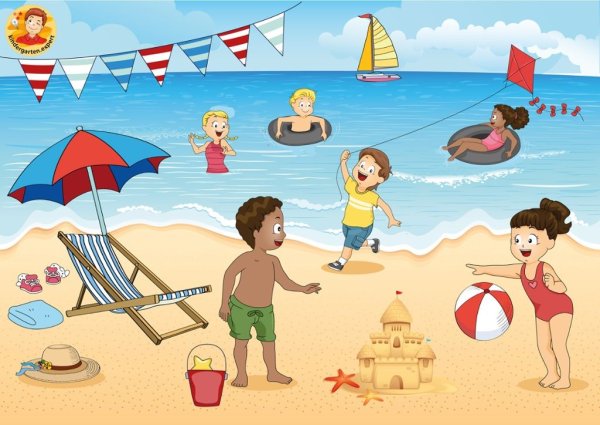 Рисунок летом на пляже