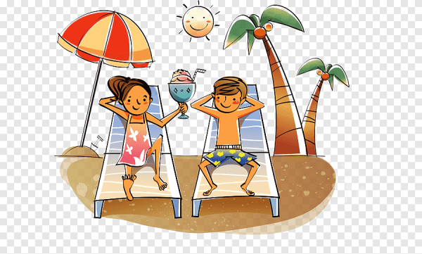 Отдыхающие на пляже рисунок